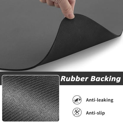 HotLive Dog Food Mat - Absorbent Cat Mat for Food and Water, No Stains Pet Feeding Bowl Mat, Easy to Clean Pet Placemats, Quick Dry Dog Water Dispenser Mat for Messy Drinkers | Paw Dark Grey 18"x 28" - Image 5