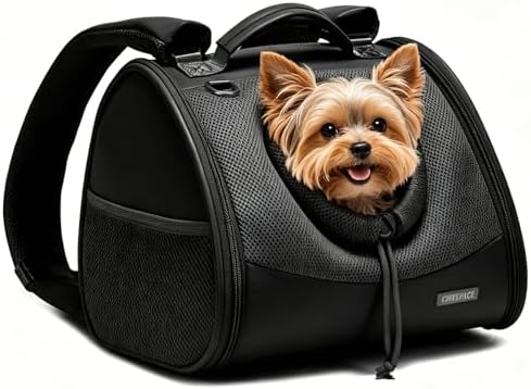 Small Dog Cat Chest Carrier Backpack,Adjustable Ventilated Front Facing Backpack Carrier for Small Dogs Cats Puppy,Airline Approved Lightweight Doggy Backpack for Travel Hiking Outdoor by NALIYOUHU