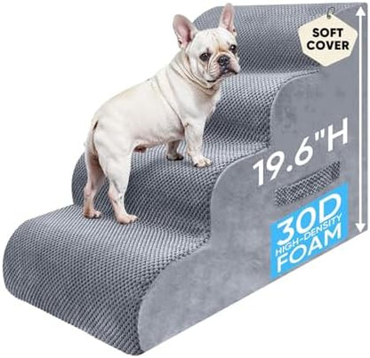 PAWSCRAT 4-Step Pet Stairs for High Beds & Sofas, 19.6''H Dog Stairs by PAWSCRAT