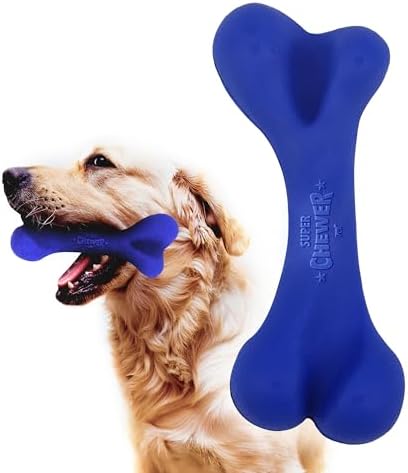 SuperChewer Tough Dog Bone Toy | Lifetime Replacement | Strong Natural Rubber | Great Dog Fetch Toy | Chew Toys for Dogs | Ultra Durable Chew Toys for Moderate Chewers | Large Breed Tested by TuffPupper