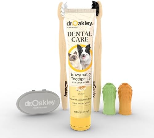 Dr. Oakley Dental Toothbrush Kit for Dogs & Cats, Chicken Flavor by Greenberry