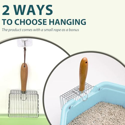Cat Litter Scoop, Kitty Metal Scooper with Hook & Hole - Image 6