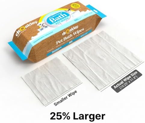 Dr. Oakley Extra Large Dog Bath Wipes Natural and Safe for Grooming Paws, Body and Butt Cleaning Deodorizing (Unscented) - Image 2