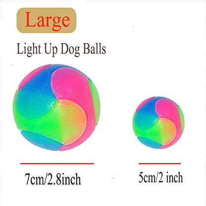 4 pcs Large Light Up Dog Balls Flashing Elastic Ball Glow in The Dark Interactive Pet Toys for for Golden Retriever,Labrador,Large Dogs - Image 4