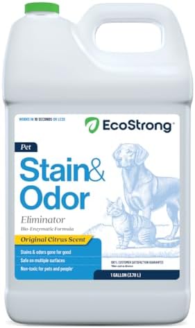 Eco Strong Pet Stain and Odor Remover - Cat Urine Enzyme Cleaner Destroyer, Urine Destroyer for Dogs, Pet Urine Enzyme Cleaner - 128 Oz by EcoStrong