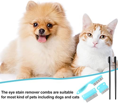 Boao 5 Pcs Dog Eye Comb Tear Stain Remover Grooming, Light Blue, Black - Image 7