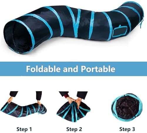 Cat Tunnel, Cat Tunnels for Indoor Cats, S-Shape Foldable Cats Cave - Image 2