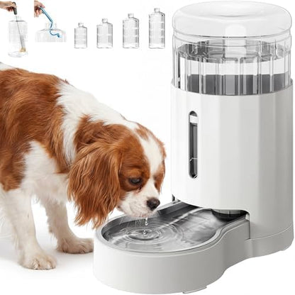 CZPET Gravity Dog Water Bowl Dispenser, Wider Mouth (7L, White) by CZPET