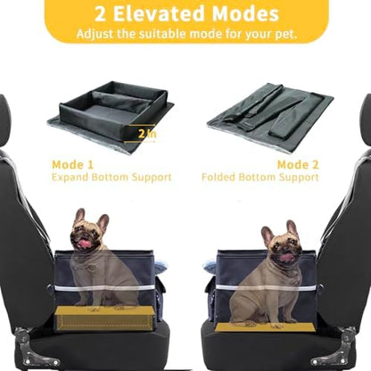 Foldable Dog Car Seat for Small Dogs,Potable Puppy Booster Seat with Harness &Safety Belt, Travel Pet Bed can Removable & Washable Suitable for Dogs 25-30 lbs(Black) - Image 5