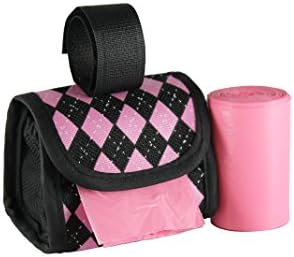 FiveStarPet Purse Dispenser with 2 Rolls Refill Bags (Pink Black) by Five+Star+Pet
