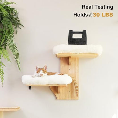 FUKUMARU Cat Wall Shelves, 2 Platform with Soft Cushion Perch - Image 3