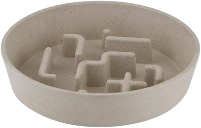 Sustainable Dog Slow Feeder Bowl – 11.8 OZ (350 ML) | Eco-Friendly Material, Dishwasher Safe | Suitable for Dry and Wet Food | Durable and Easy to Clean | Off White