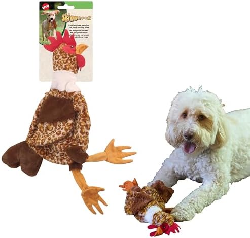 SPOT Skinneeez Chicken 17" Stuffing-Free Plush Dog Toy with Honking Squeaker – Soft, Floppy & Mess-Free Interactive Toy for Medium & Large Dogs – Ideal for Light & Moderate Chewers by SPOT