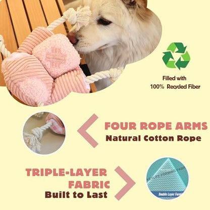 Squeaky Dog Toys, Durable Tug of War Chew Toys for Small, Medium and Large Dogs, Interactive Puppy Toy for Teeth Cleaning, Birthday Gift - Couch - Image 5