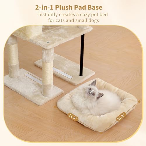 Heybly Cat Tree, 45.3" Cat Tower for Indoor Cats with Large Perch HCT202SM - Image 6