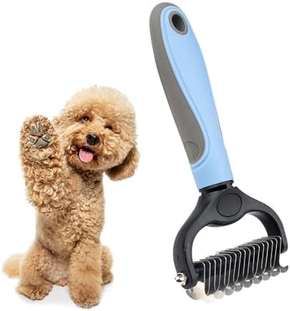 Double-Sided Pet Grooming Tool Undercoat Rake for Dogs and Cats - Professional Dematting Brush, Shedding Comb, Mat Remover, Deshedding, Safe Detangler, Fur Maintenance, Long-Haired Pets by Petsplicity