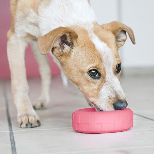 KONG Puppy Tires, Natural Rubber Teething Toy, for Small Puppies, Pink - Image 3