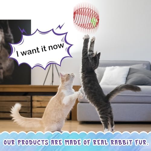 Jecery 5 Pcs Cat Toys Spring,Feathered Radish,Multicolor - Image 5