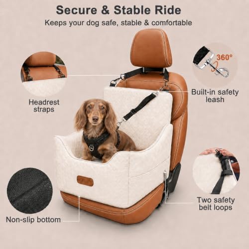 ALL GOOD PET SUPPLIES Dog Car Seat for Small/Medium Dogs Under 35lbs - Image 3
