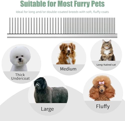 Slicker Brush for Dogs & Pet Comb,Grooming Brush for Thick,Fluffy,Shedding Fur on Dogs and Cats Soft,Gentle Pins for Grooming - Image 7