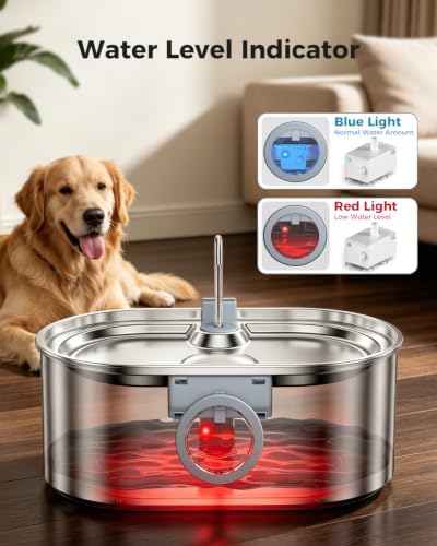 4.2Gal Extra Large Dog Water Fountain, 16L Stainless Steel Pet Water Fountain for Large Dogs, No Spill Dog Water Bowl Dispenser with Deeper Wider Bowl, 68-Cup Water Tank for Multi-Pet(Pump) - Image 5