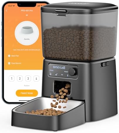 oneisall 2.4 GHz Wi-Fi Automatic Cat Feeder, 3.5L/15 Cups by oneisall