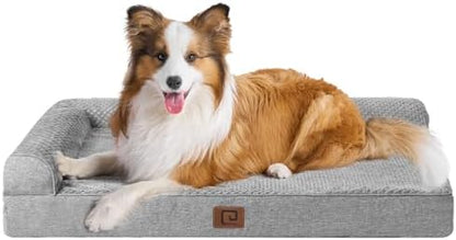 EHEYCIGA Memory Foam Dog Bed for Crate, L Plus Orthopedic Dog Bed, Grey by EHEYCIGA