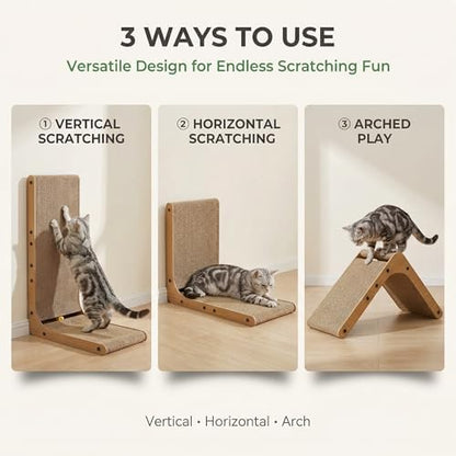 L Shaped Cat Scratcher for Indoor Cats, Cat Scratching, Cat Scratch Pad, 26.8 Inches Tall Scratching Post with Sturdy Base, Durable Cat Scratch Pad for Kittens & Adults, Furniture Protector - Image 7