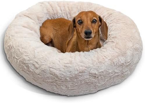Best Friends by Sheri Original Calming Donut Dog Bed, Oyster, Small, 23" by BestFriendsbySheri