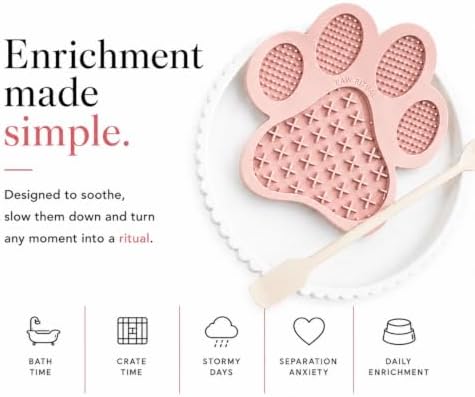 Calm Lick Mat for Dogs-Slow Feeder Silicone Mat (Blush) - Image 2