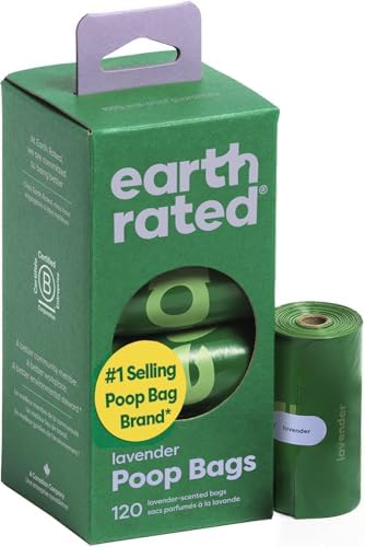 Earth Rated Dog Poop Bags for Dogs, 120 Leak Proof Refill Rolls, Lavender by EarthRated