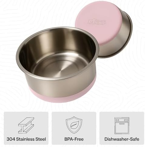 GORILLA GRIP Dog Bowls, Food Grade Stainless Steel, Set of 2, 8 Cup, Pink - Image 6