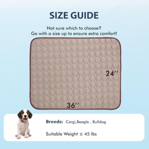MICROCOSMOS Summer Cooling Mat & Sleeping Pad- Water Absorption Top, Materials Safe, Easy Carry, EZ Clean. Keep Cooling for Pets, Kids and Adults.(Brown, 36" x24") - Image 7