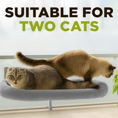 Cat Window Perch – Strong 6 Suction Cup Foldable Cat Hammock Bed for Large Cats and Kittens That Holds up to 50 lbs with Washable Reversible Cover, Sturdy Metal Frame for Window (Gray) - Image 4