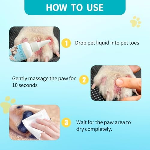 Dog Paw Cleaner, Paw Cleaner for Dogs, Dog Licking Paws Treatment,3.4oz Dog Paw Cleaning Solution, Dog Foot Cleaner, No Rinse Pet Toes Drops Safe Cat Cleanser Care for Cleaning Grooming - Image 3