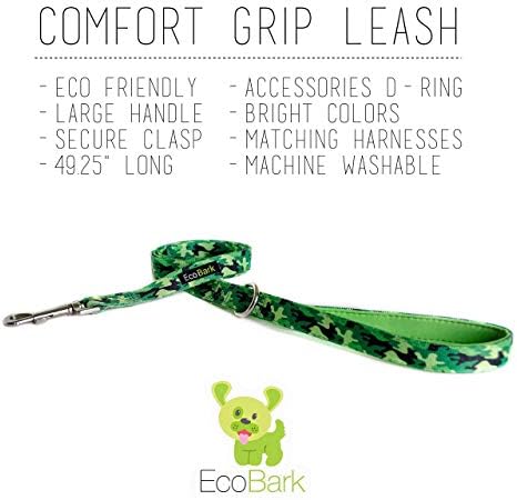 EcoBark Dog Leash - Soft & Reflective Comfort Leashes with Padded Handle - Safe, Strong, & Durable for Small, Medium or Large Dogs (Camo) - Image 3