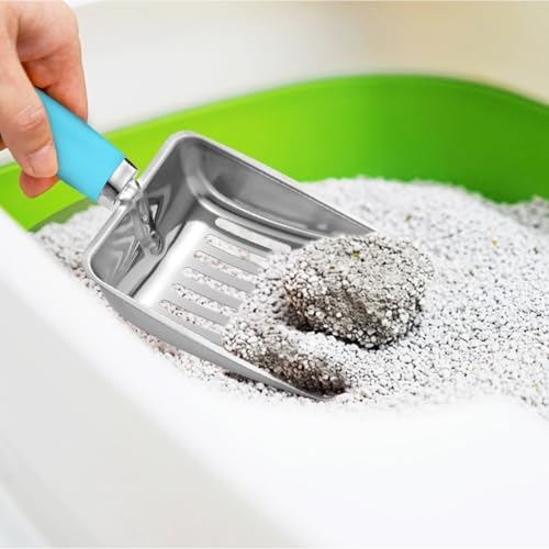Cat Litter Scoop - Stainless Steel Metal Cat Litter Scoop-Sturdy Mesh Scooper - Mesh Shovel-Easy to Clean - Suitable for Cat Litter Box -Blue-Christmas - Image 7