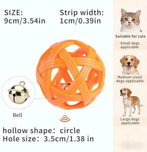 Dog Ball Toy with Bell for Small Dogs& Puppy, Small Dog Ball for Boredom Relief & Teething, TPR Chew Resistant Interactive Fetch Toy. - Image 2