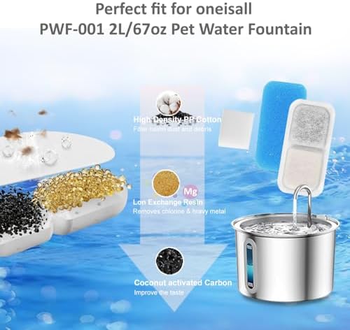 Pet Fountain Filters Fit for oneisall PWF-001 2L/67oz Cat Water Fountain - Image 4