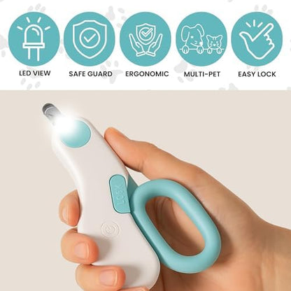 LED Pet Nail Clipper with Safety Guard for Cats & Small Dogs - Claw Trimmer with Light for Nail Bloodline - Razor Sharp Blades for Kitten Bunny Rabbit Bird Ferret Guinea Pig Hamster - Image 3