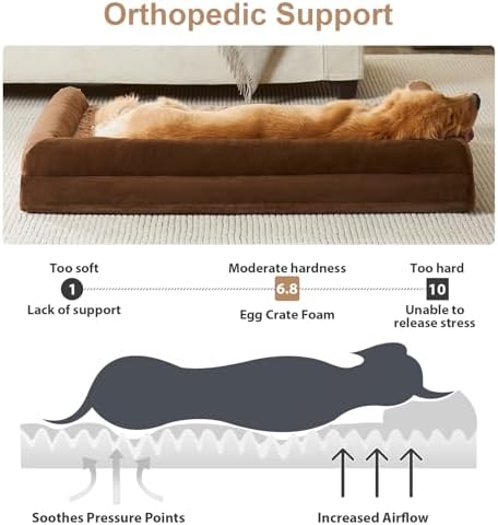 BFPETHOME Orthopedic Washable Large Dog Bed for Senior Dog Comfy Sleep - Image 2