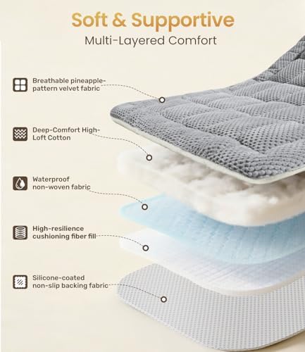 Zanch Thick Supportive Dog Car Bed for Car Backseat, Soft Non-Slip Travel Car Blanket Seat Cover with Joint Protection, Fits SUVs, Trucks & Backseat Extenders [Grey, 52.36"×24.8"] - Image 4