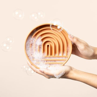 Slow Feeder Dog Bowl - Silicone Dog Bowl, Small, 6" x 1.25" - Terracotta - Image 6