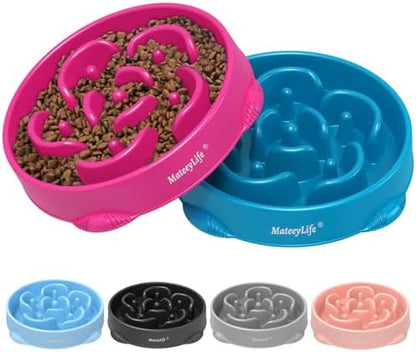 MateeyLife 2-Pack Slow Feeder Dog Bowls, 4 Cups, Dog Puzzle Feeder Bowl by MateeyLife