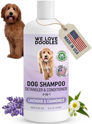 4-in-1 Dog Shampoo, Conditioner & Detangler, Dog Wash, Lavender, 16 oz by WeLoveDoodles