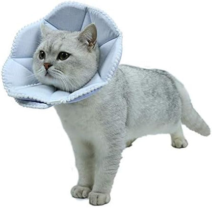 Soft Cat Recovery Collar,Adjustable Dog Cat Cone,Dog Protective Cone Collar After Surgery,for Cats and Small Dogs,Medium,Blue by WZPET