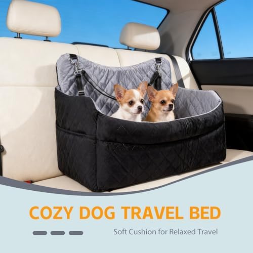 Large Dog Car Seat Booster for Medium Dogs Up to 55 lbs, Washable Cover - Image 3