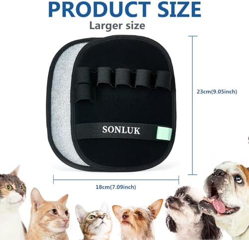 2 Packs 5-Finger Pet Hair Removal Glove,Remover Tool for Dogs Cats - Image 5