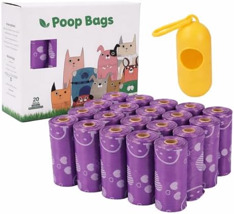 BPI Certified Compostable Dog Poop Bags 300 Count, Extra Thick Leak-Proof Pet Waste Bags, ASTM D6400 Biodegradable, 9 x 13 Inches for Small & Large Dogs by Paviro