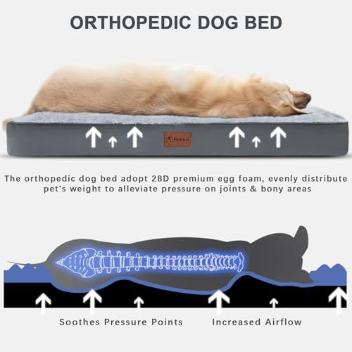 Waterproof Large Size Dog Crate Bed Orthopedic 36x27 Grey - Image 2
